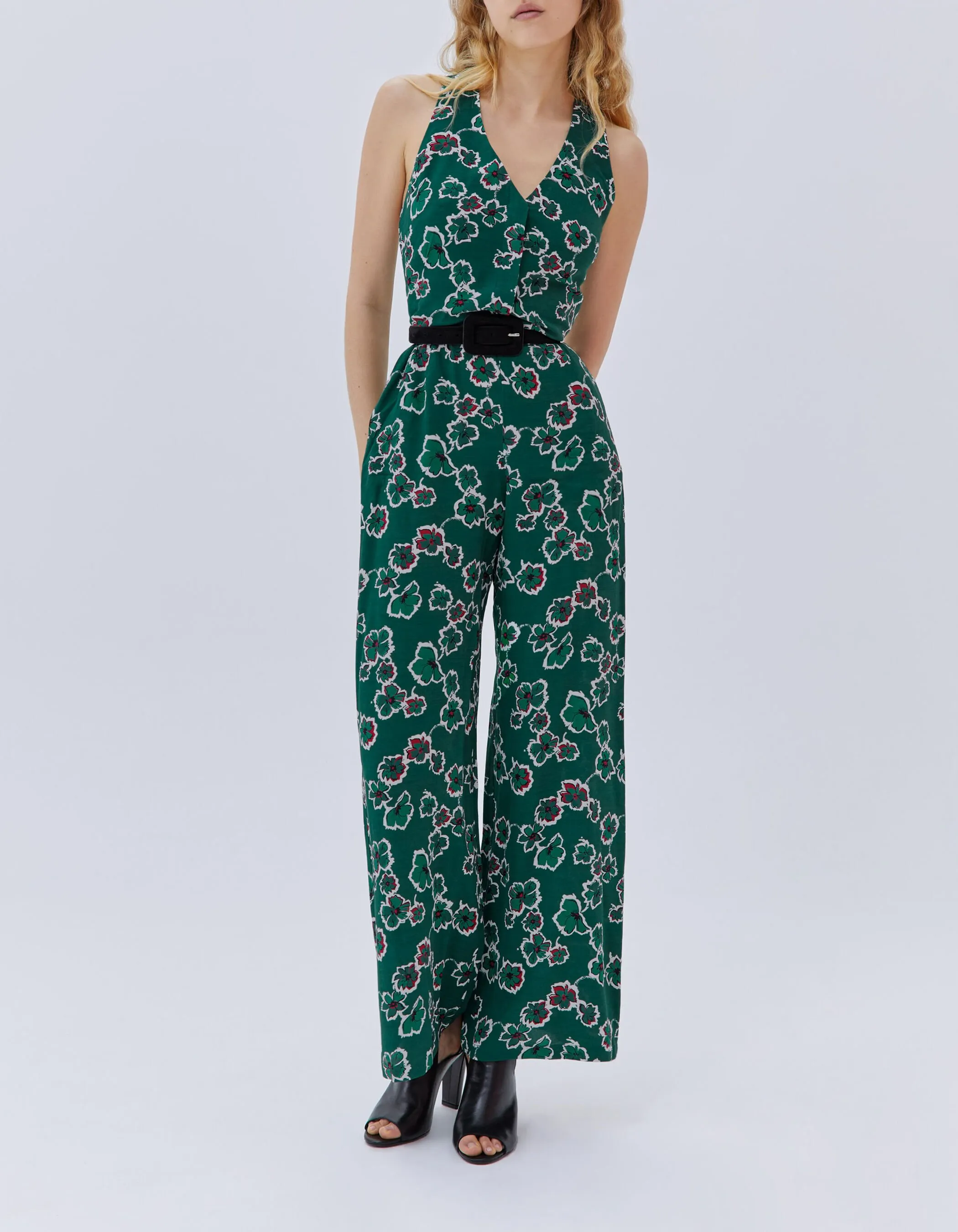 Green floral print women's maxi pant suit - Search result: Women's Green Floral Print Maxi Pant Suit