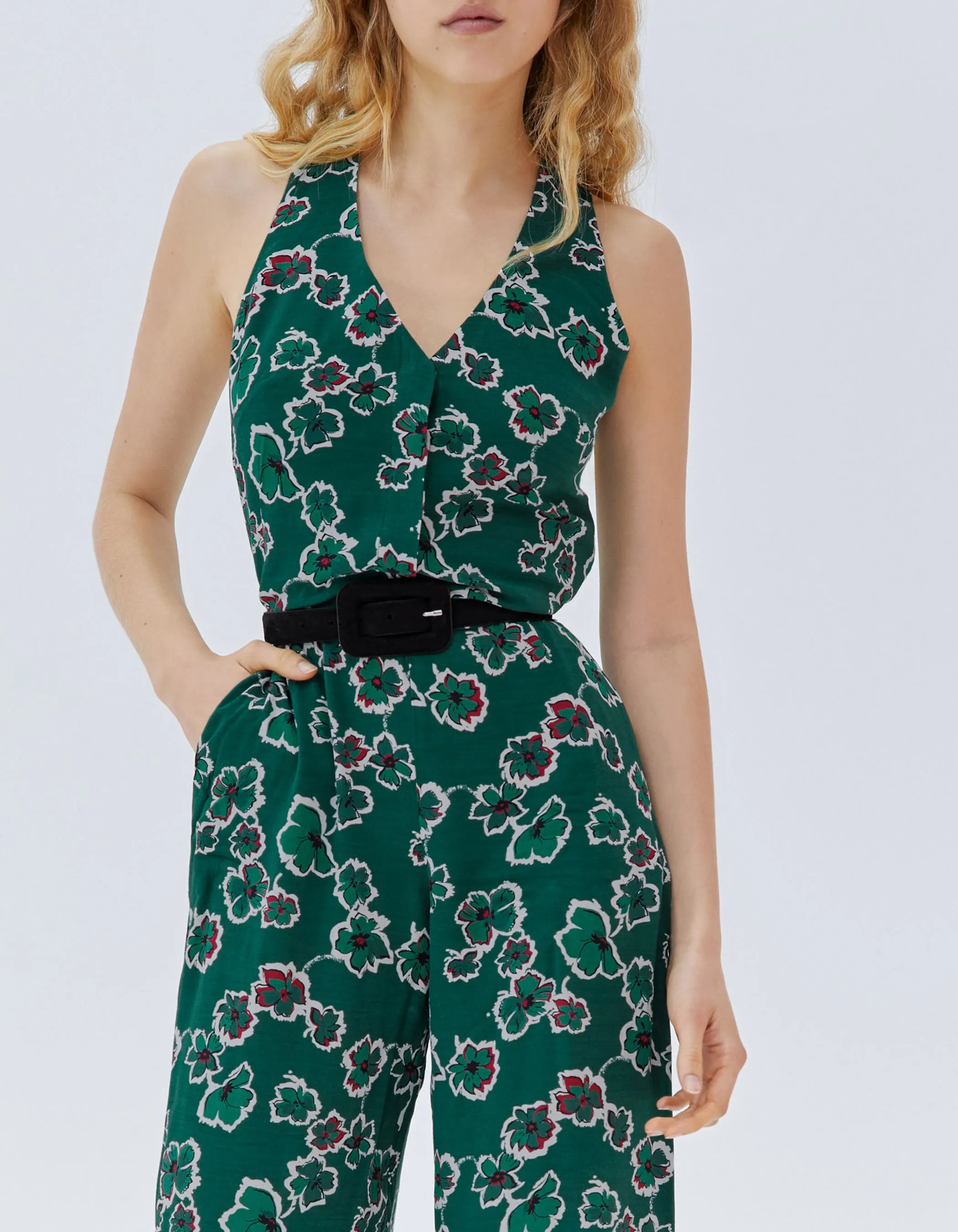 Green floral print women's maxi pant suit - Search result: Women's Green Floral Print Maxi Pant Suit