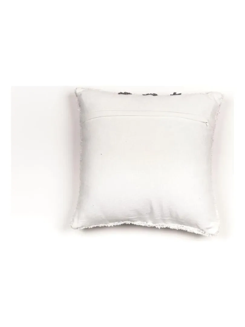 Coussin déhoussable tufté 'FUNNY CHAT' 'TODAY' - Blanc