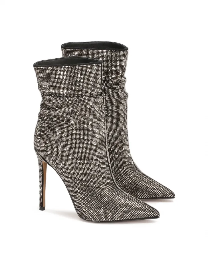 Crystal-Covered Suede Boots