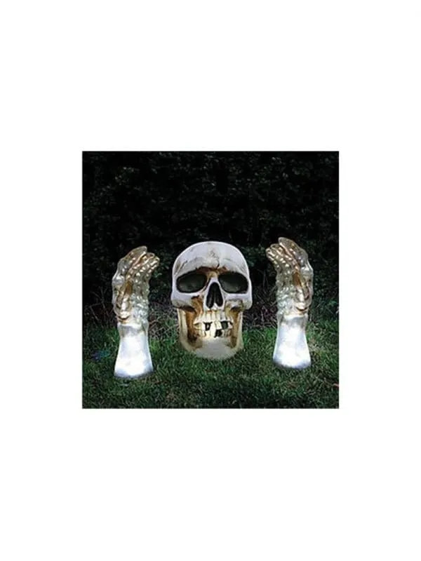 Skull with Hands, Light and Sound (Indoor or Outdoor Decoration)