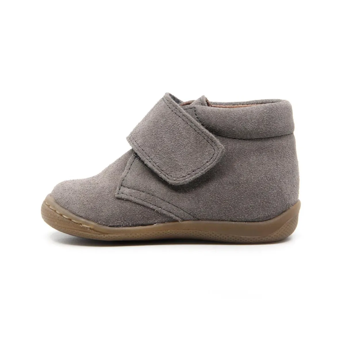 Daim Gris Chaussures Enfant à Scratch.