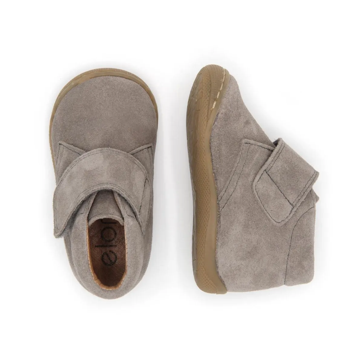 Daim Gris Chaussures Enfant à Scratch.