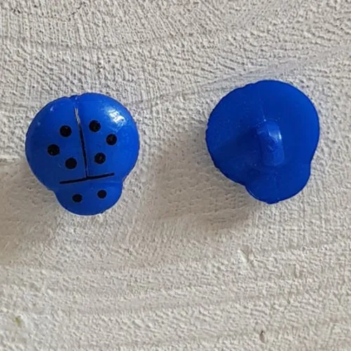 Dark blue coccinelle pattern buttons for kids and babies available in numbers 01-10.