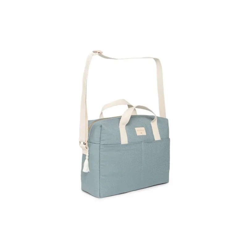 Diaper bag Gala - Stone blue - NOBODINOZ - Perlin Paon Paon