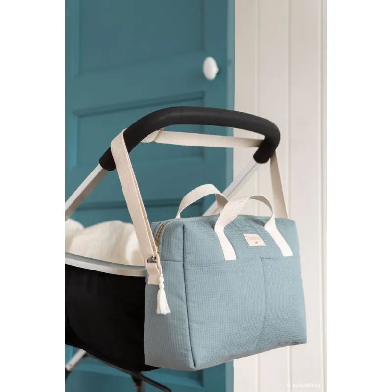 Diaper bag Gala - Stone blue - NOBODINOZ - Perlin Paon Paon