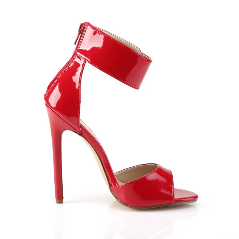 Red Patent Leather Open Toe High Heel Pumps, Sizes 35-44.