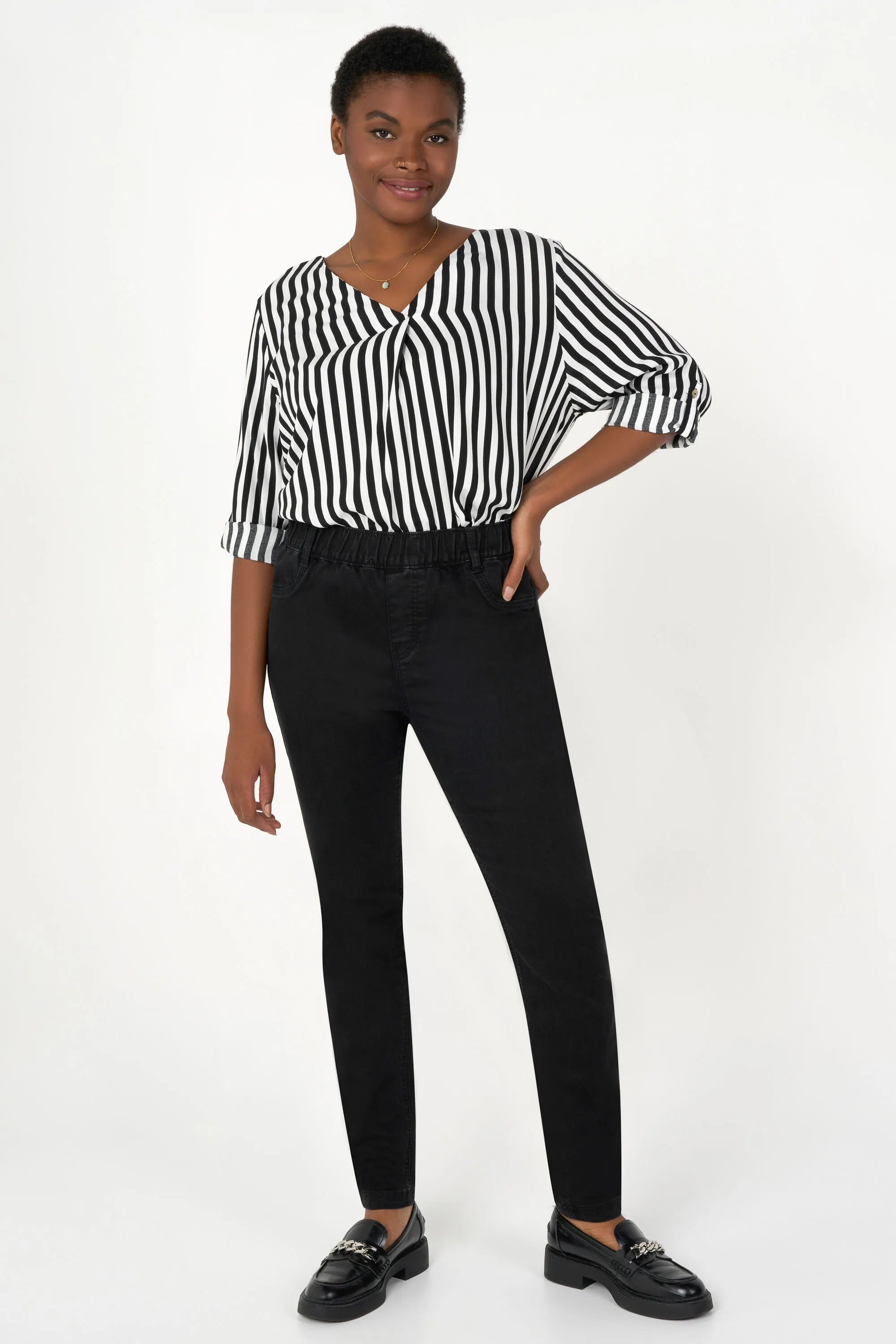 Black Women's Denim Style Treggings | MS Mode