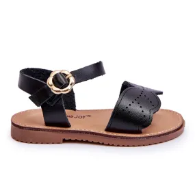 FR1 Black Classic Sandals for Kids Izzy the Black