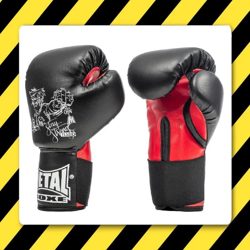 Metal Boxe Baby Boxing Gloves - Black/Red