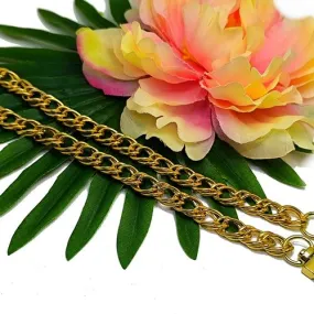 Gold Fancy Double Curb Link Purse Chain 45cm, Gold Steel Fancy Purse Chain 45cm