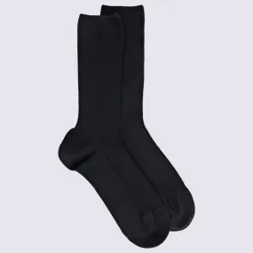 Golden Doré Socks - Black Wool Women's Comfort Socks by Igert Shoe Store