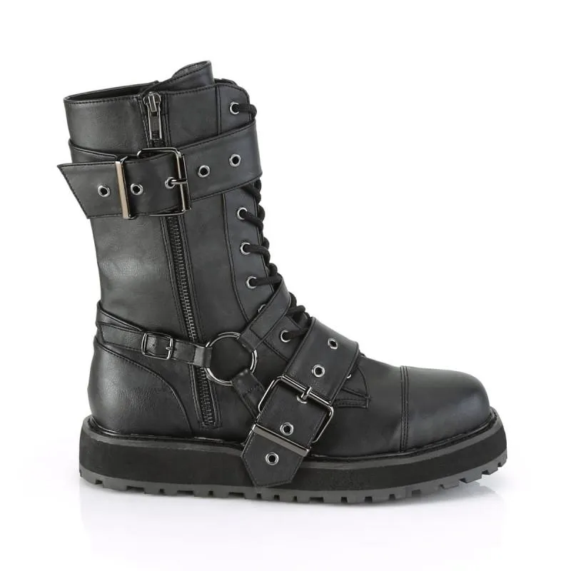 Gothic Black Platform Lace-up Shoes for Men - C le pied