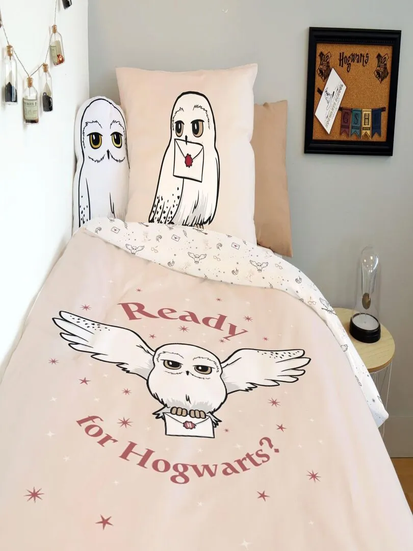 Harry Potter Hedwige Duvet Cover 140x200 cm - 100% Cotton - Pink