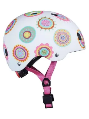 Helmet Bike And Scooter Doodle Dots Magnetic Buckle Integrated LED Light Size XS - N/A