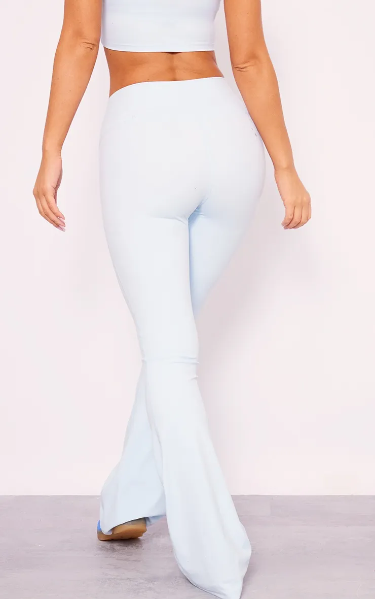 High-Waisted Light Blue Sculpt Flare Yoga Pants