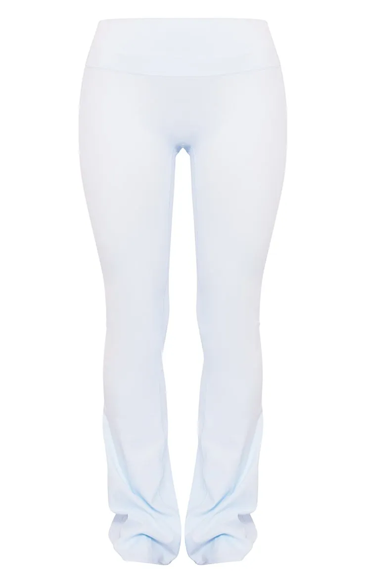 High-Waisted Light Blue Sculpt Flare Yoga Pants