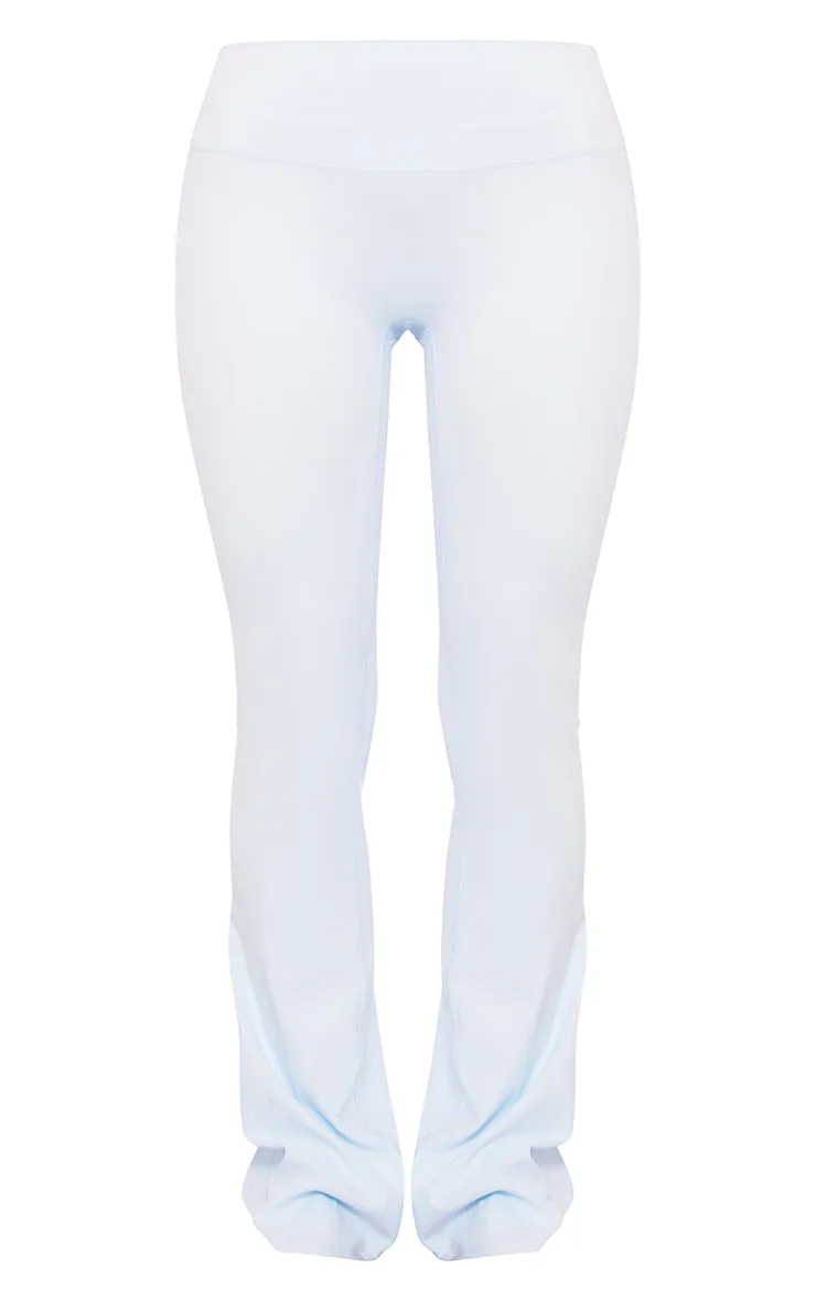 High-Waisted Light Blue Sculpt Flare Yoga Pants