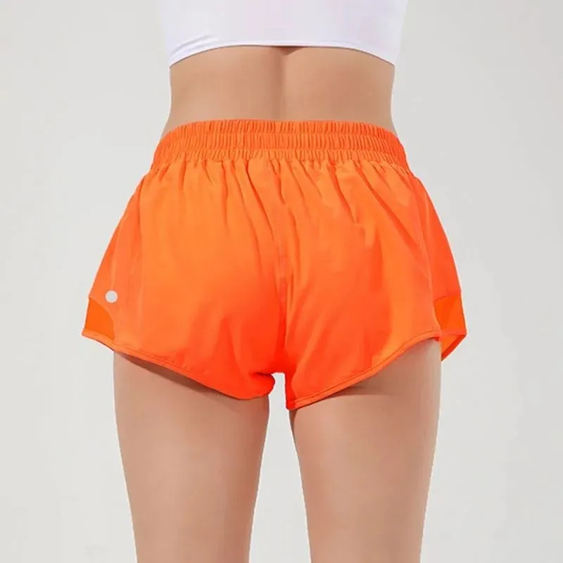 High Waisted Women's Hot Shorts with Liner and Zip Pocket for Running, Workout, Gym, Yoga - Sexy Hot Pants