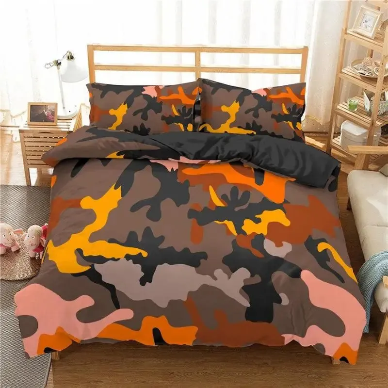 Housse de couette camouflage militaire