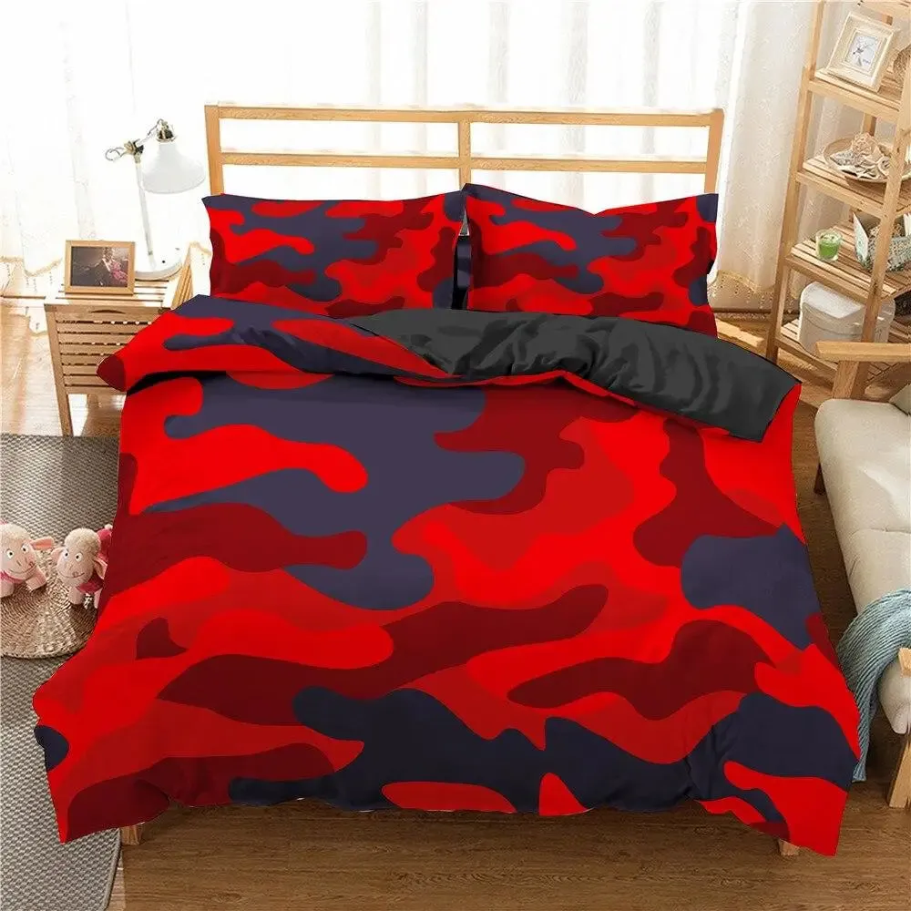 Housse de couette camouflage militaire