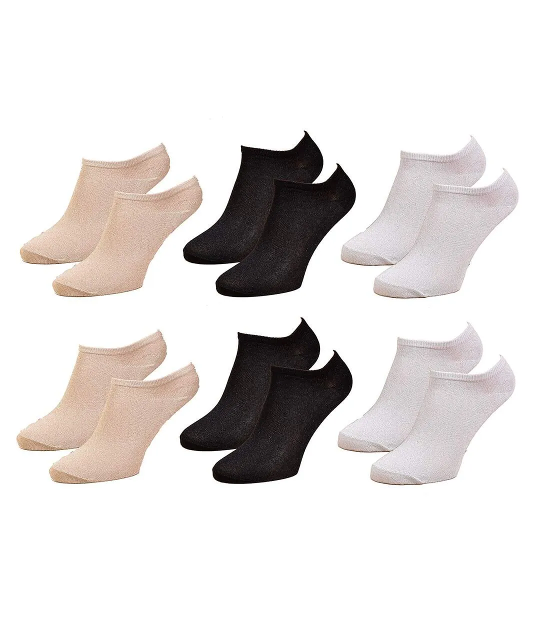 INFINITIF Women's Socks - Quality and Comfort - Assorted Models - Pack of 6 Lurex Sneakers