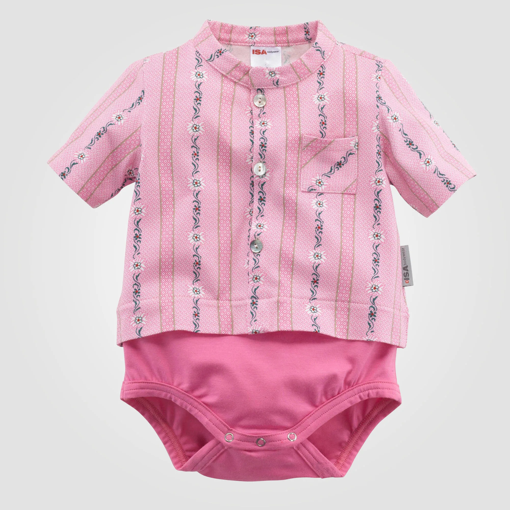 ISA Edelweiss Baby Bodysuit with Chest Pocket ⋆ Lehner Versand