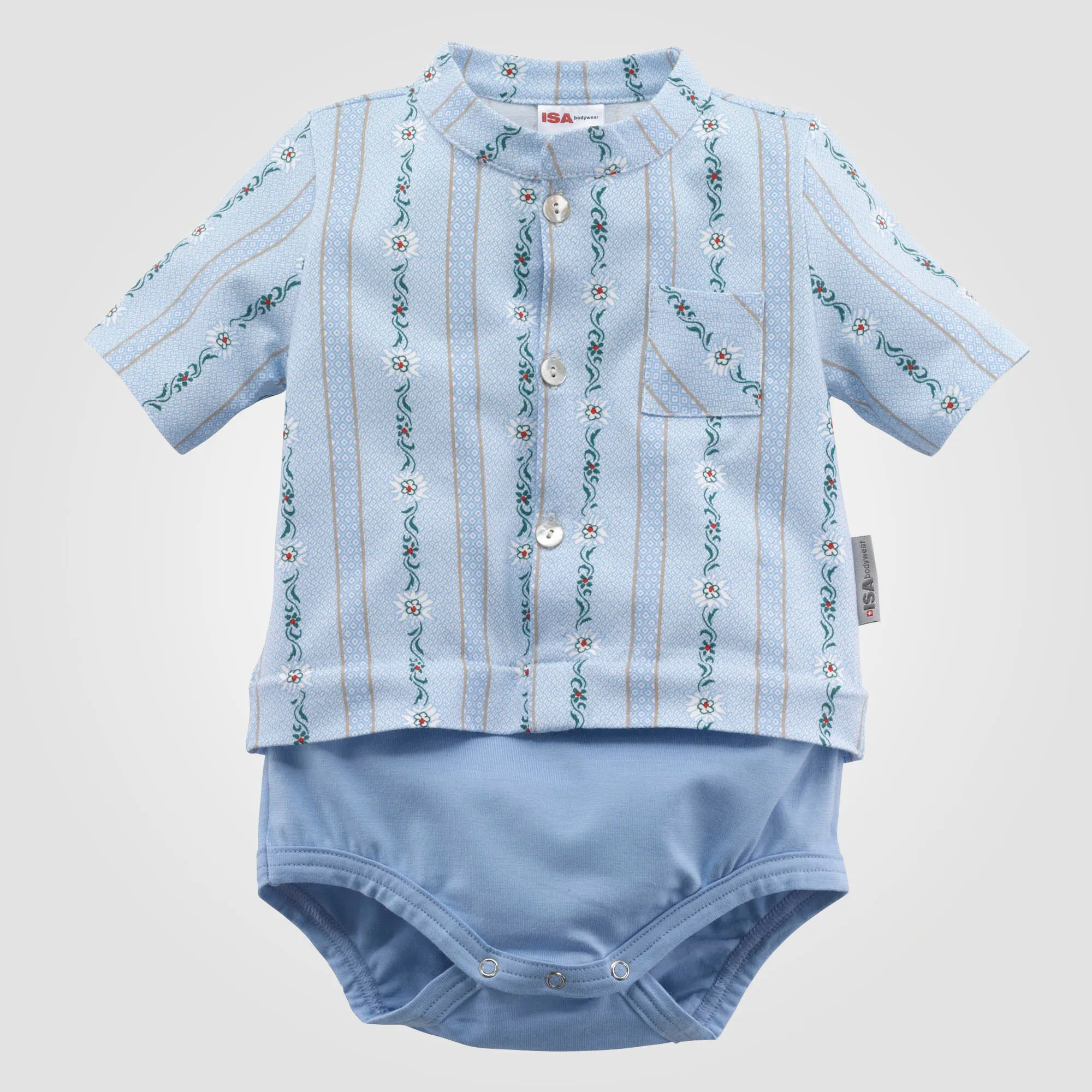 ISA Edelweiss Baby Bodysuit with Chest Pocket ⋆ Lehner Versand