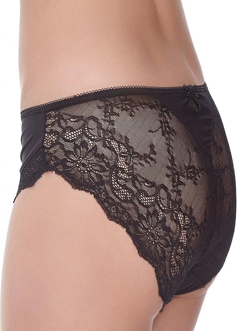 Italian Culotte with Lace Back Isabella - Black