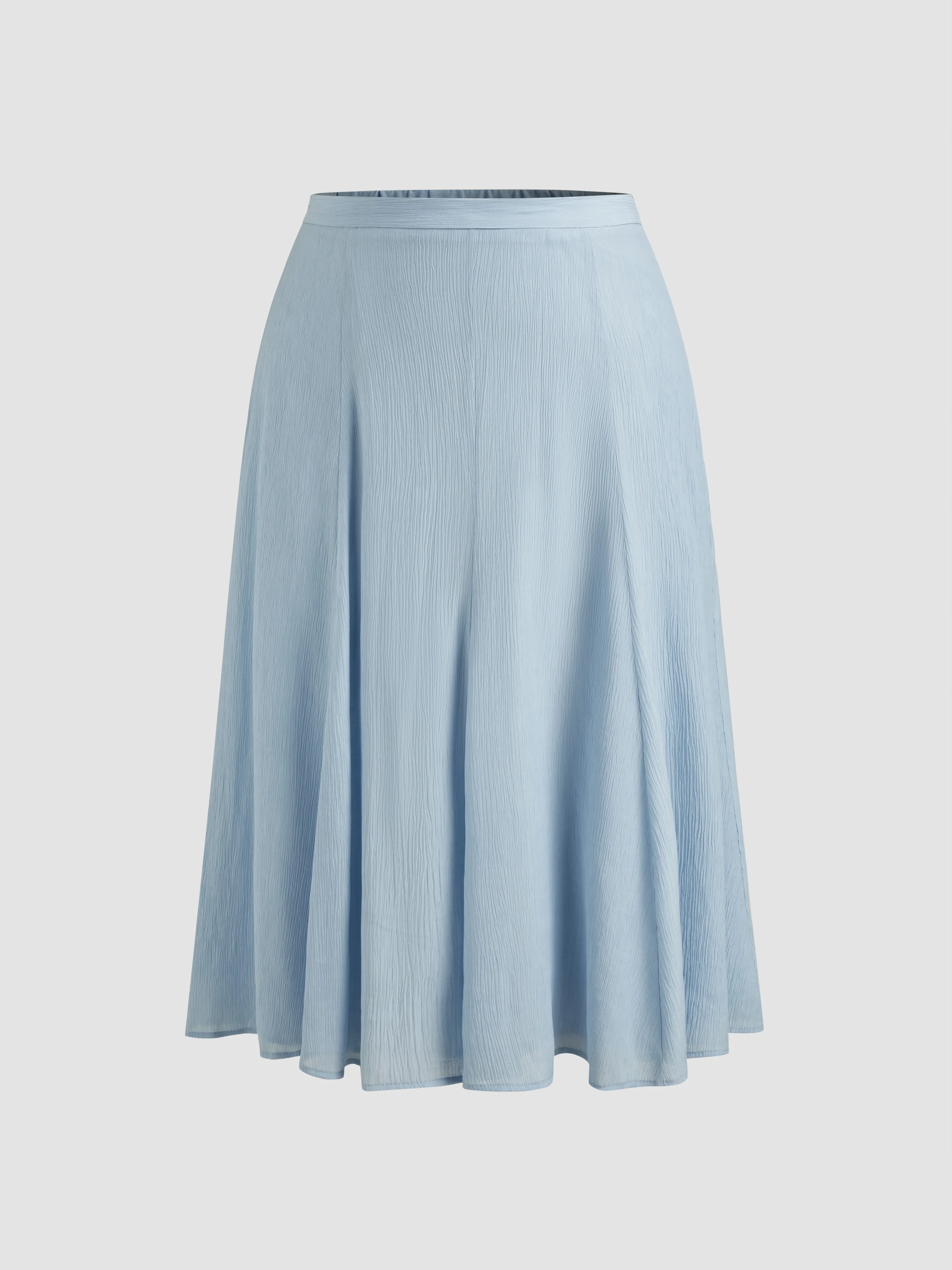 Denim mini wrap skirt with high waist and Curve & Plus belt.