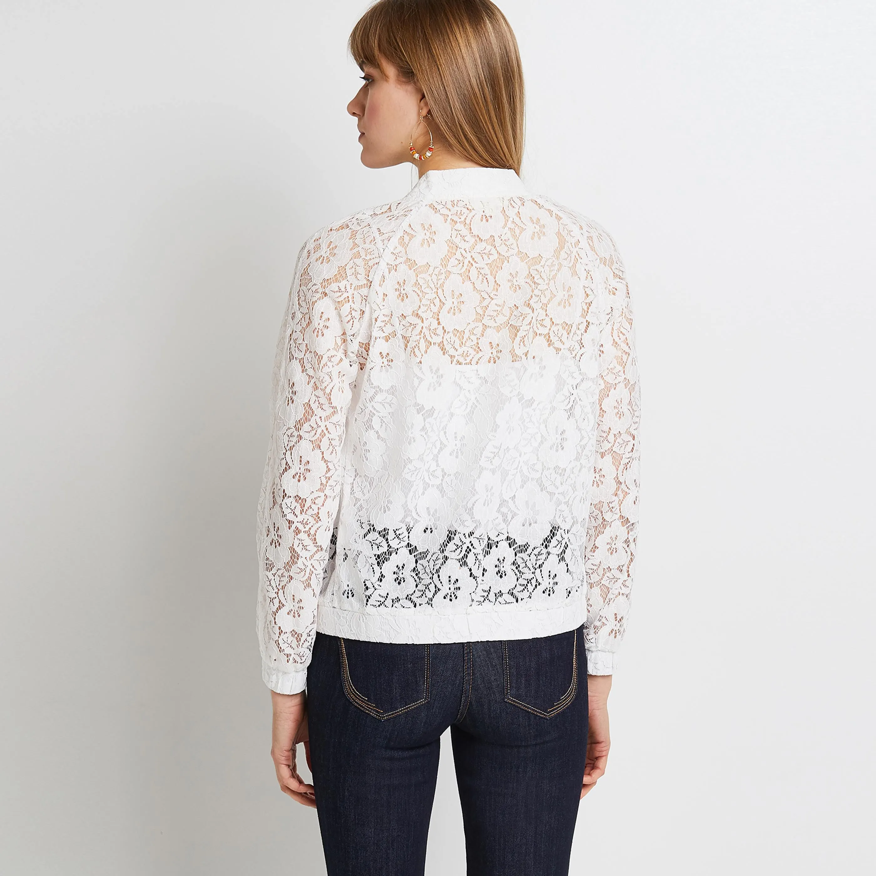 Lace bomber jacket