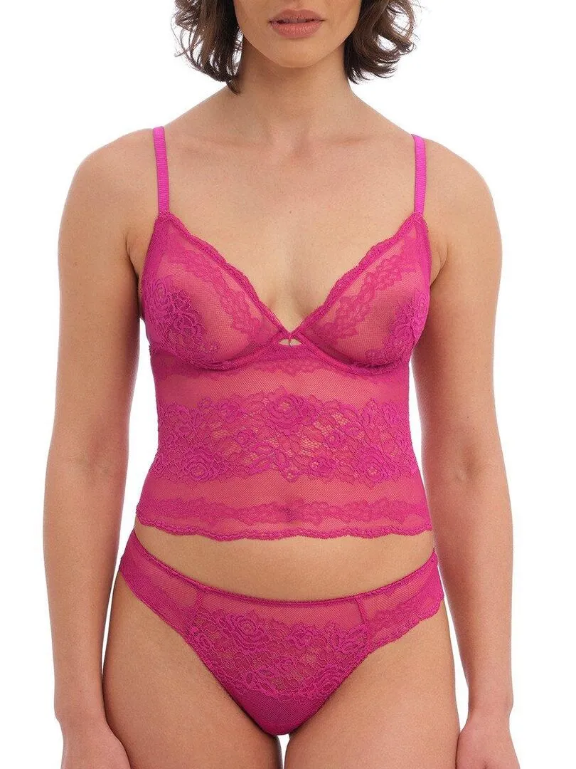 Lace Underwire Bustier Lovely - Pink