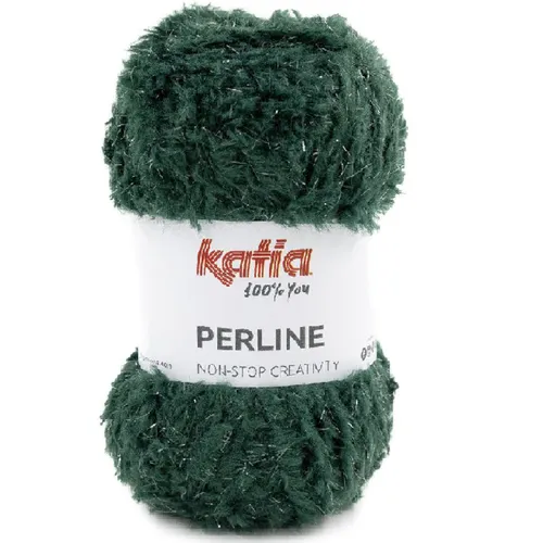 Laine perline , coloris 114 vert bouteille - , laine katia