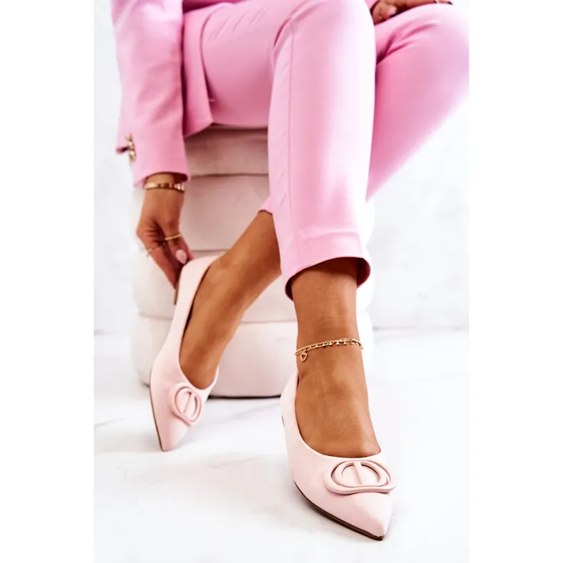 Light Pink Suede Pointed Toe Flats - PS1 Ballerines