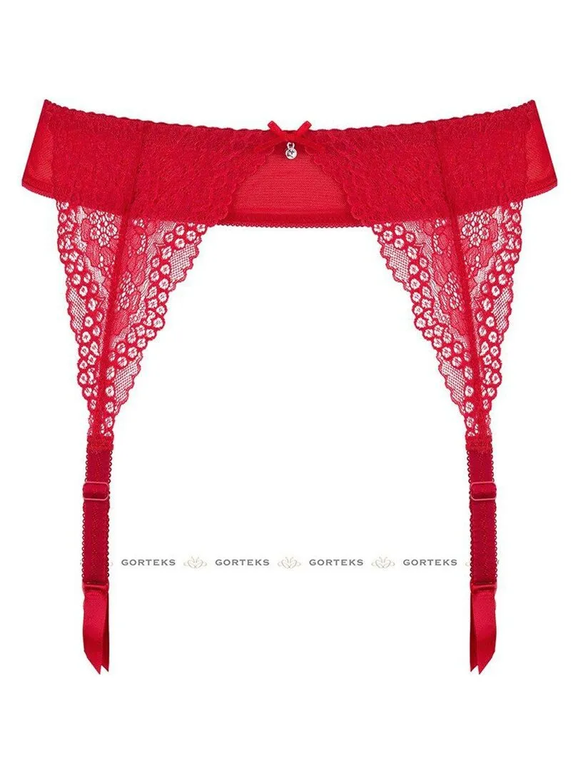 Lingerie rouge dentelle - Porte-jarretelles Scarlet