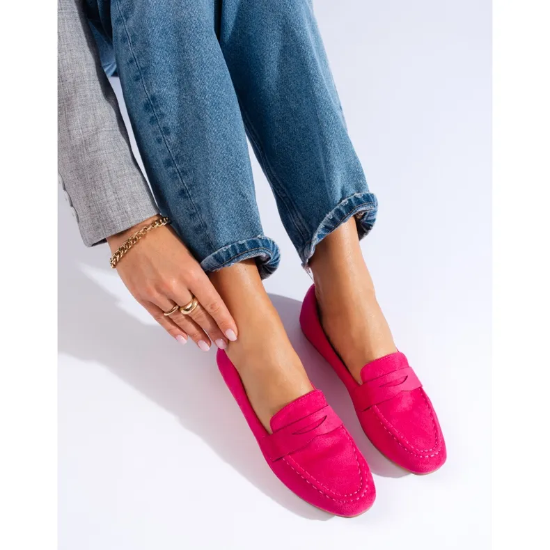 Lords en daim confortables pour femmes fuchsia Shelovet rose