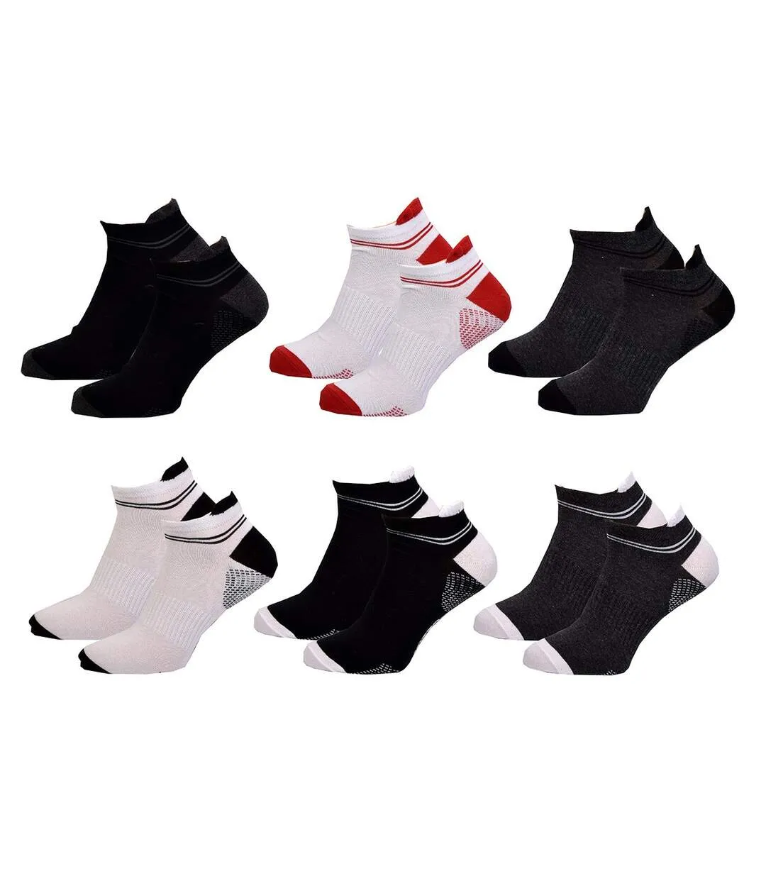 Lotto Men's Socks 6-Pack Short Sneaker Socks with Tabs