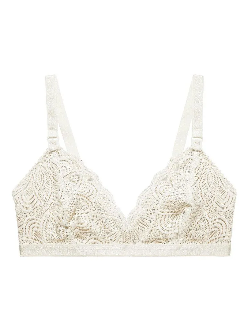 Luna eco-friendly lace nursing bra - White