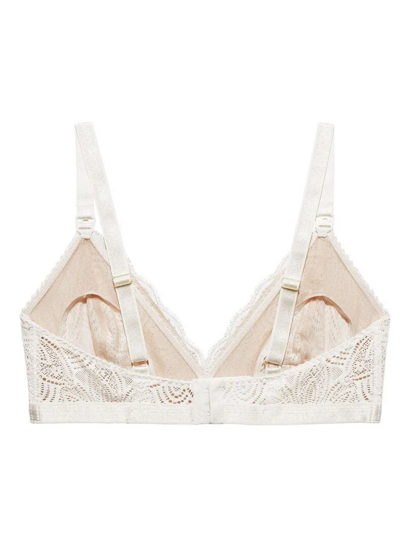 Luna eco-friendly lace nursing bra - White