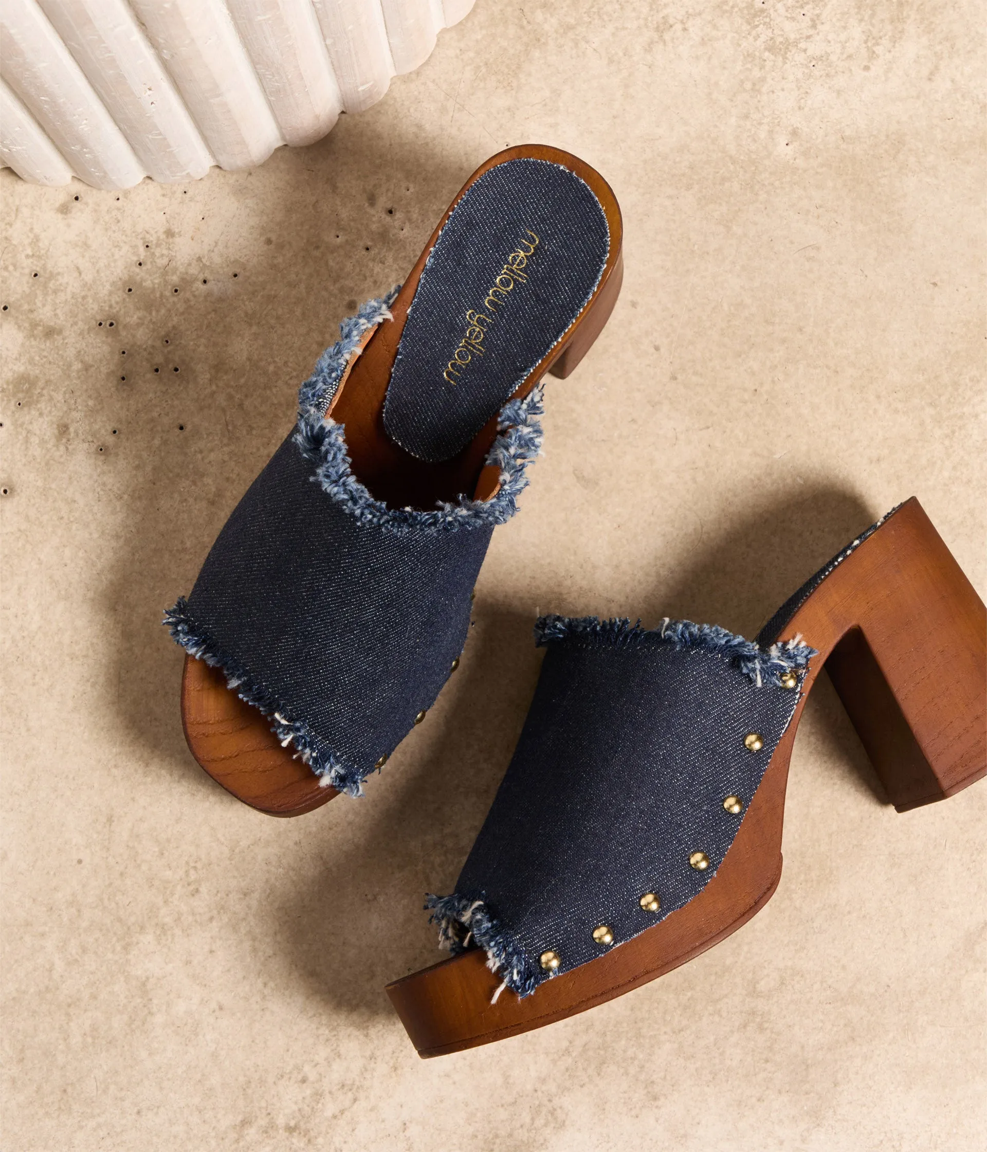 Lysandre blue denim mules