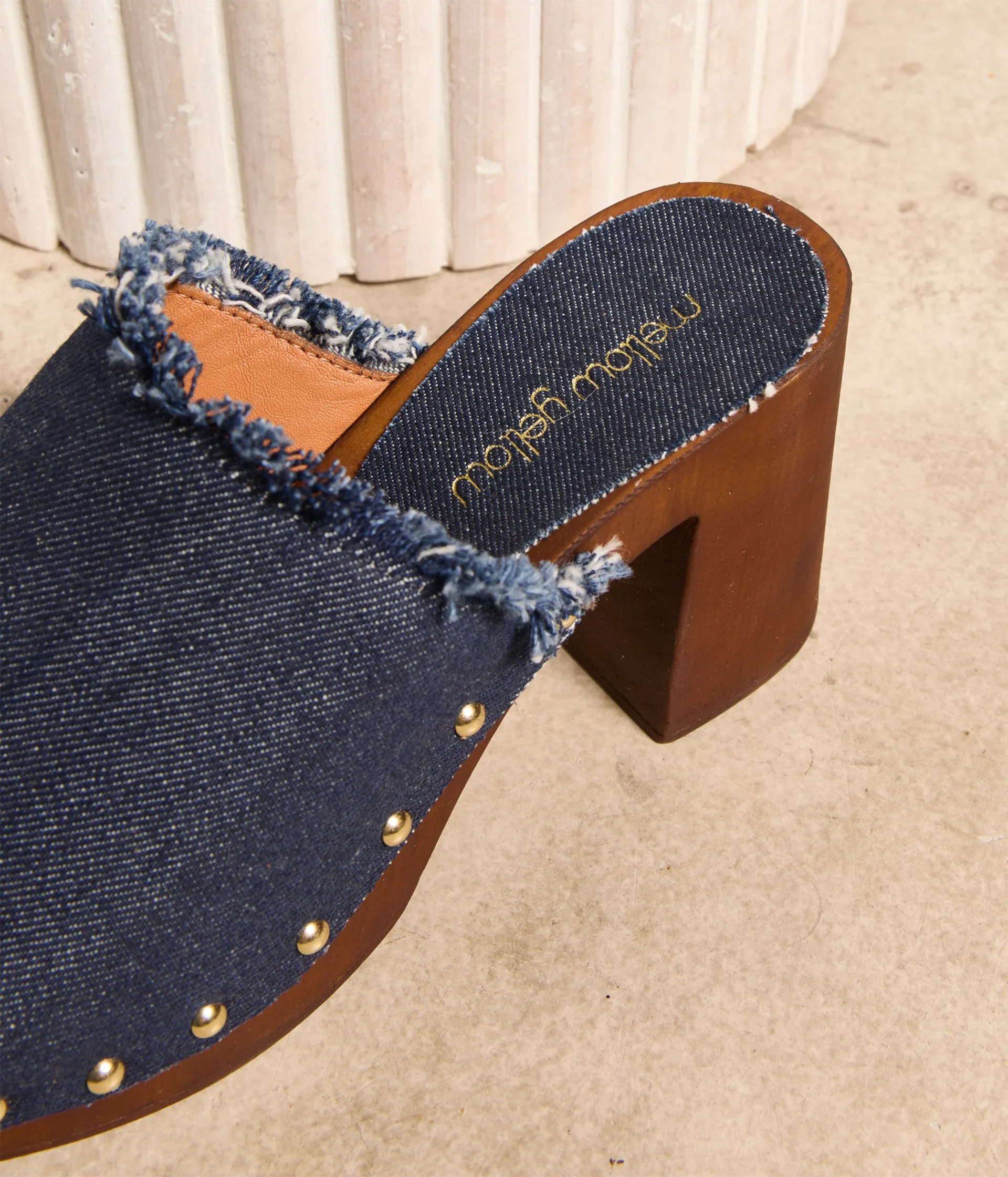 Lysandre blue denim mules