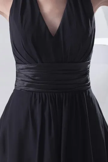 Black halter neck cocktail dress pleated bustier.