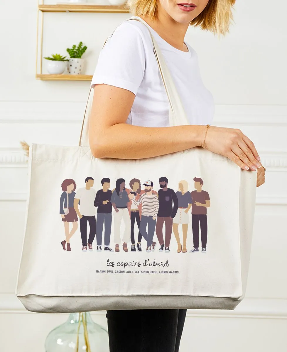 Maxi totebag Bande de potes personnalisé