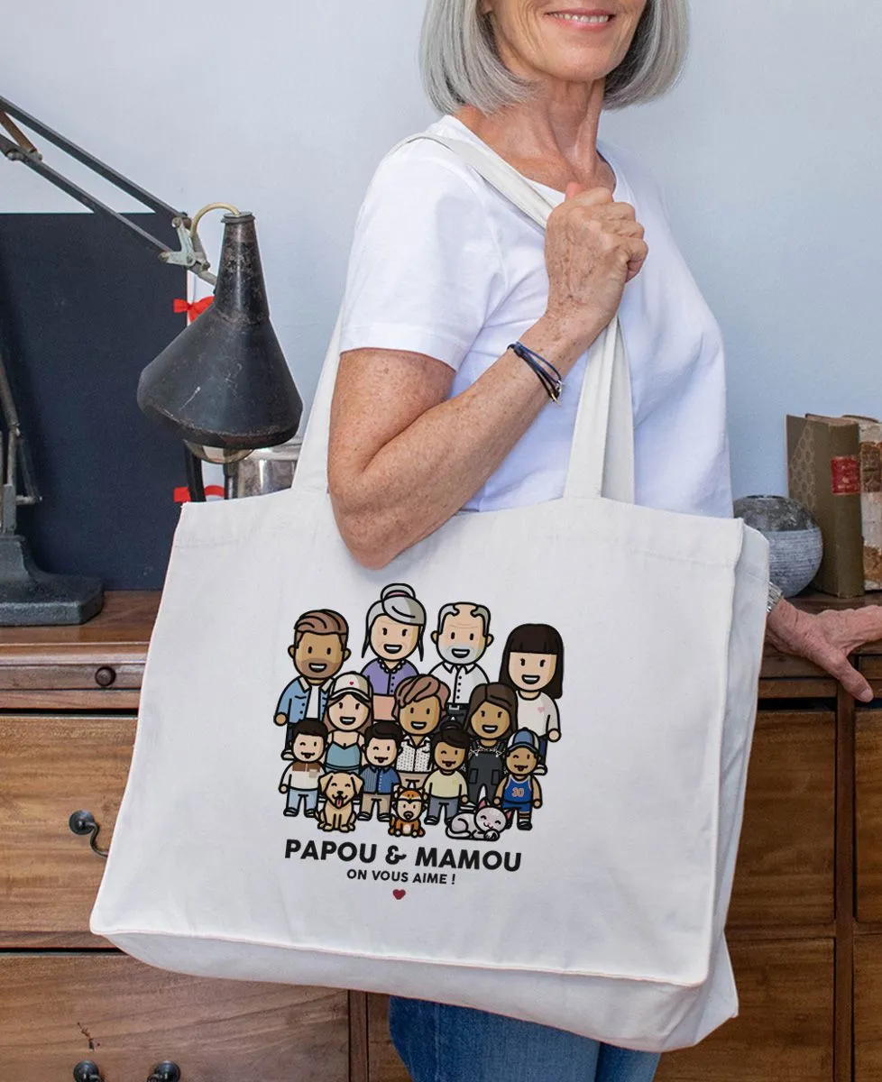 Maxi family figure XXL tote bag.