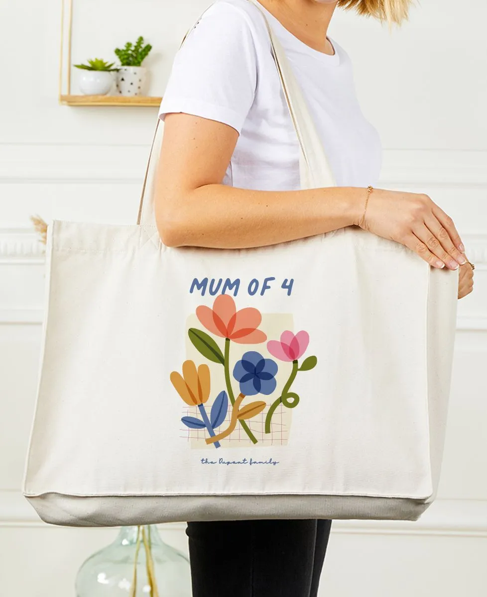 Personalized Maxi Tote Bag with Flower Pattern - Shop Now