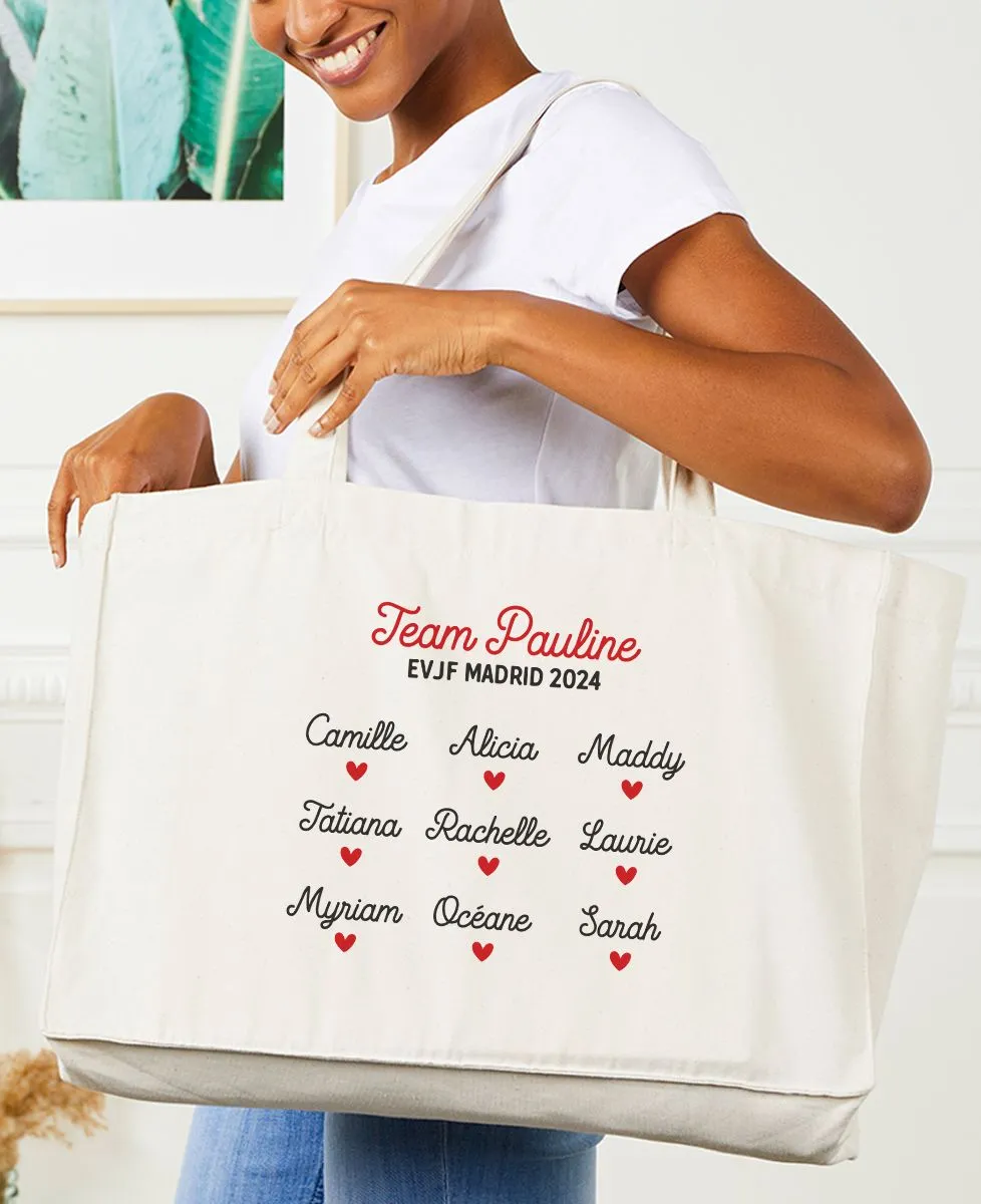 Customized Maxi Totebag with Personalized Name and Friends