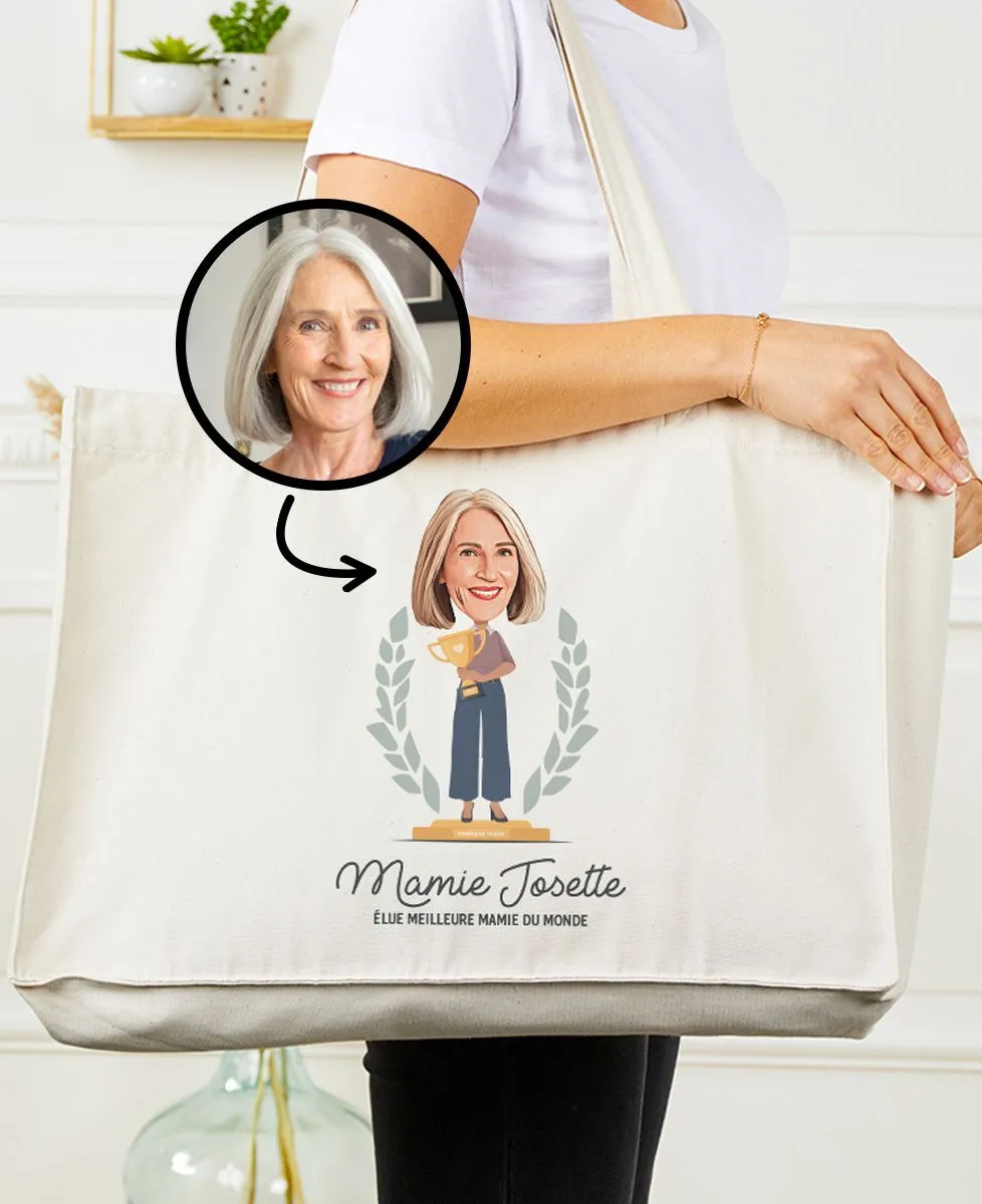 Personalized Grandma of the Year Maxi Tote Bag