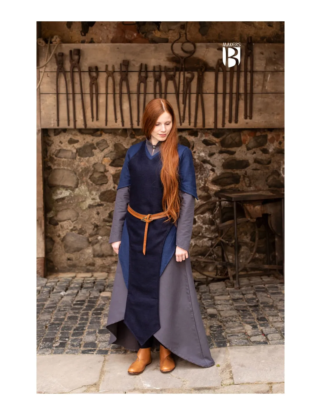 Medieval Blue Wool Apron Asua ⚔️ Sword Store