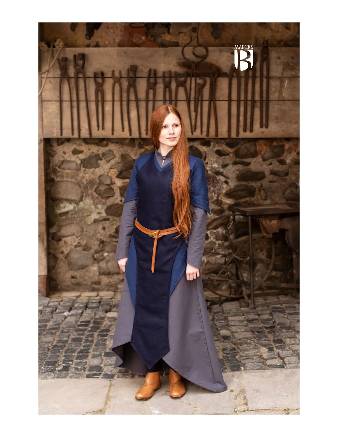 Medieval Blue Wool Apron Asua ⚔️ Sword Store