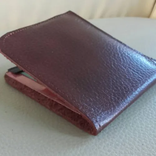 Men's Brown Cognac Leather Wallet, Minimalist Style, Original Christmas Gift for Men.